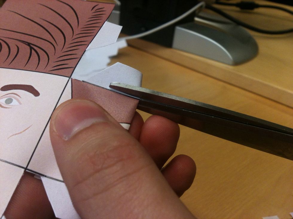 Cut a along the white line on the flaps.