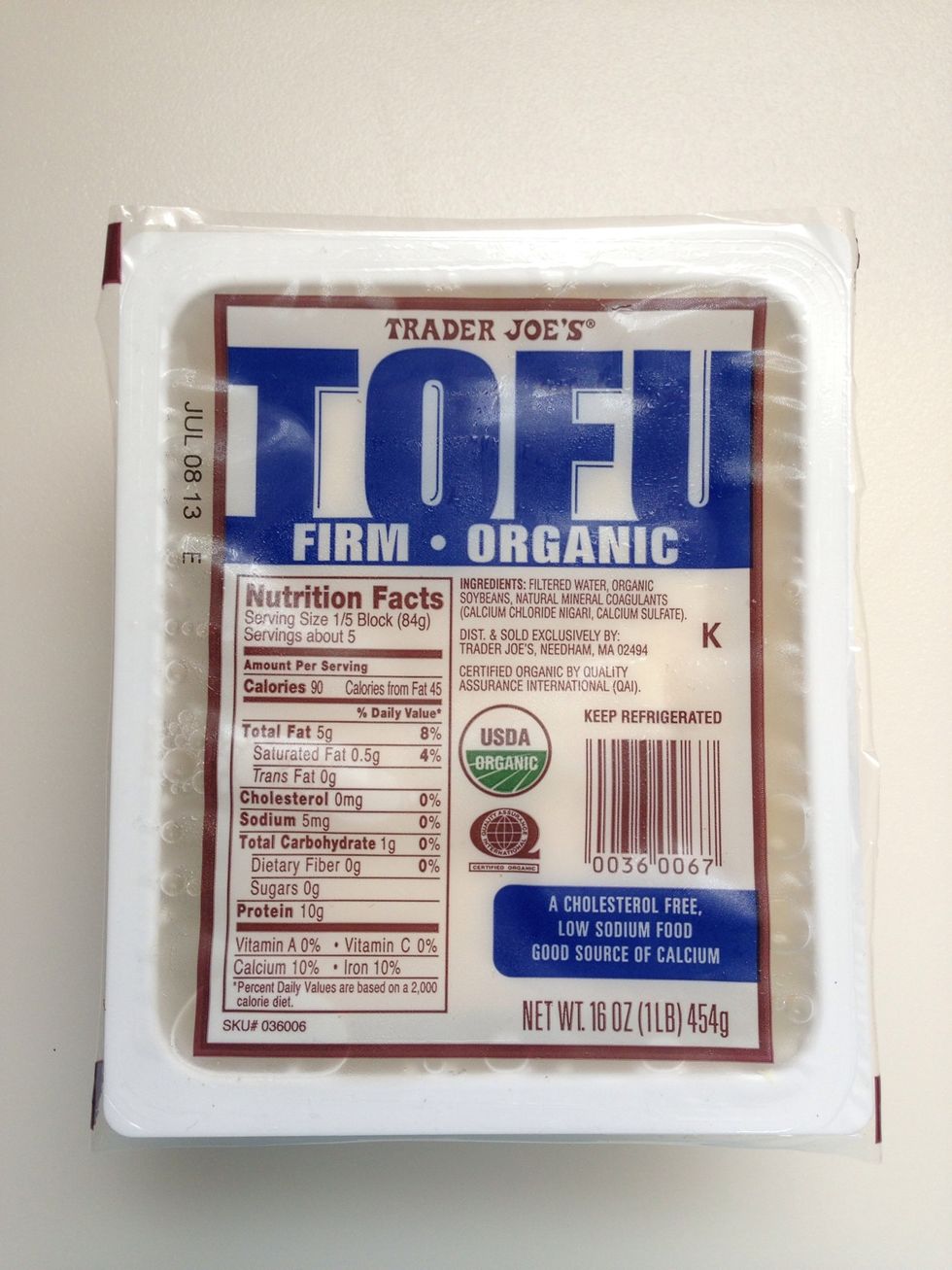 Cut a block of tofu in half\ud83d\udd2a  Serving Size: 1 1/2 Burrito.