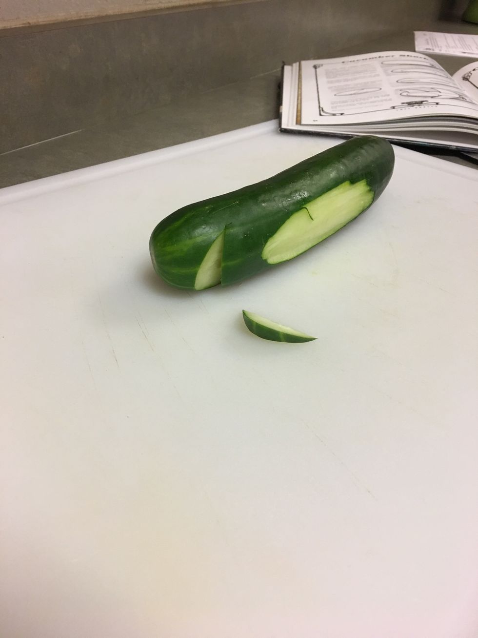 Cut a mouth using two chops