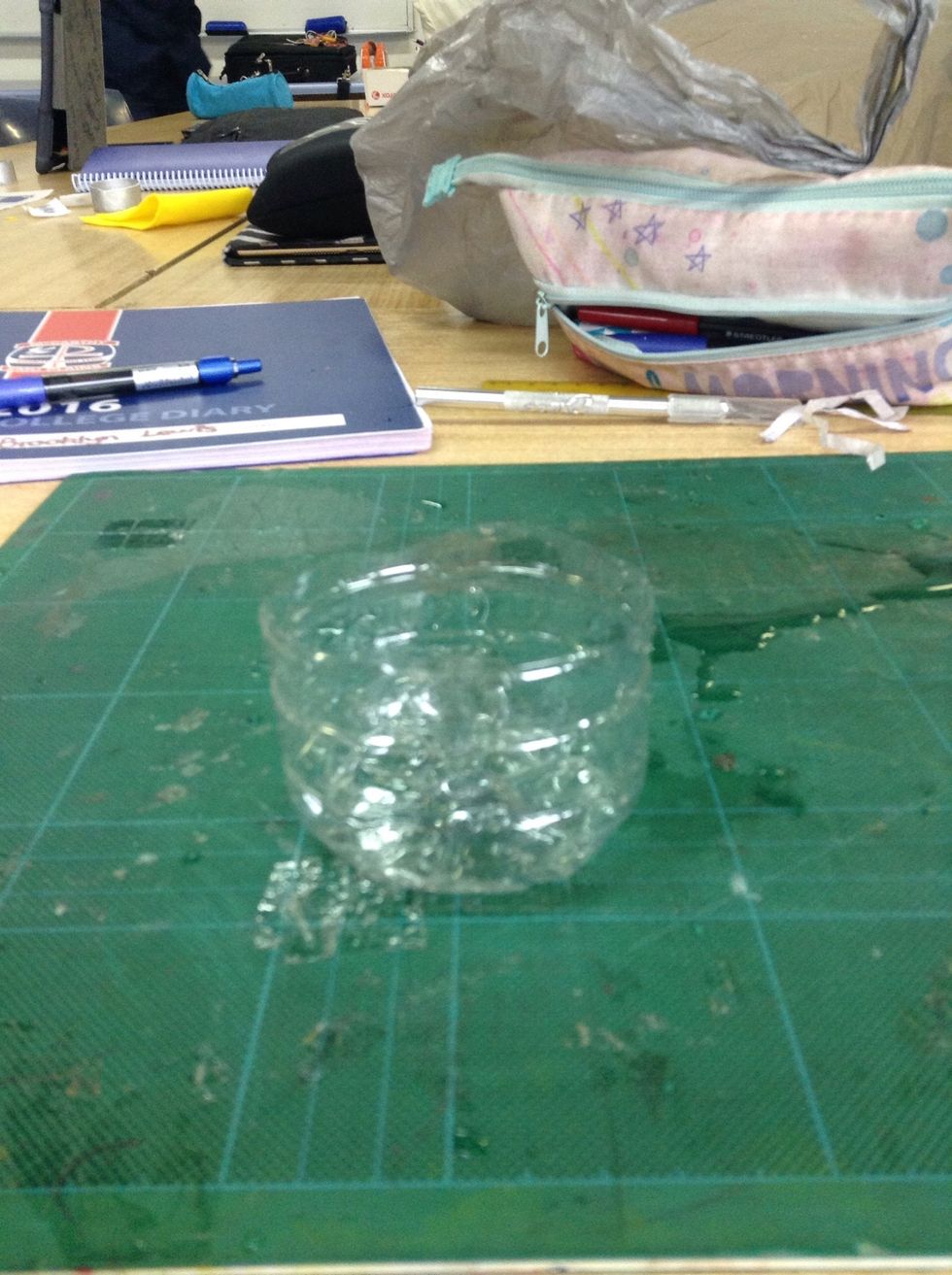 Cut a piece like this off the other bottle