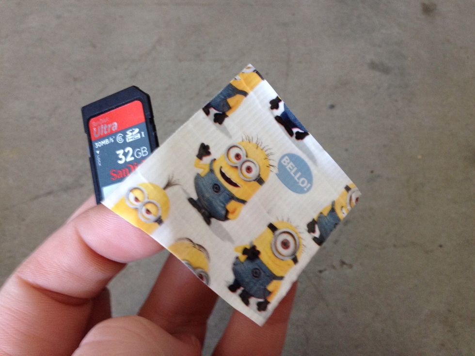 Cut a piece of duct tape about this big.