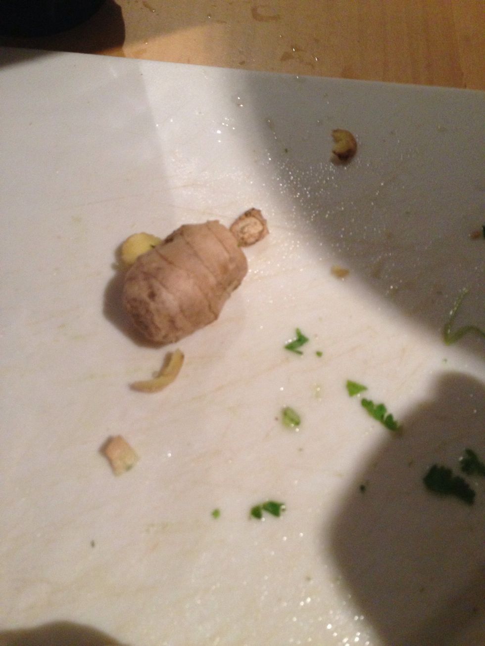 Cut a piece of ginger the size of a nickel