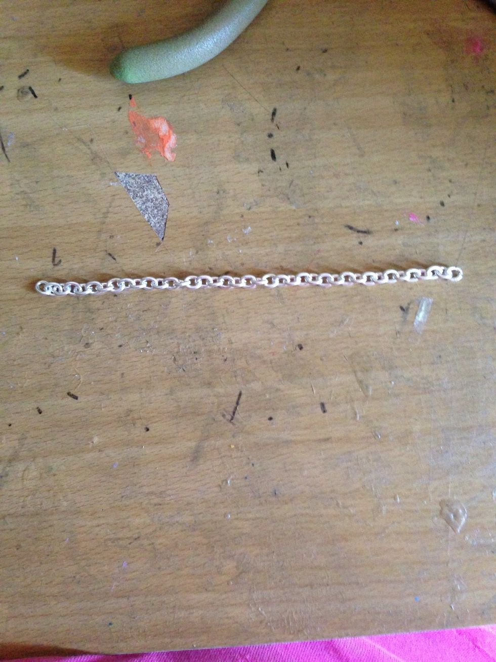 Cut a price of chain long enough to go around ur wrist once. Make it a tad smaller than u think cuz once u add the clasp it will be bigger.