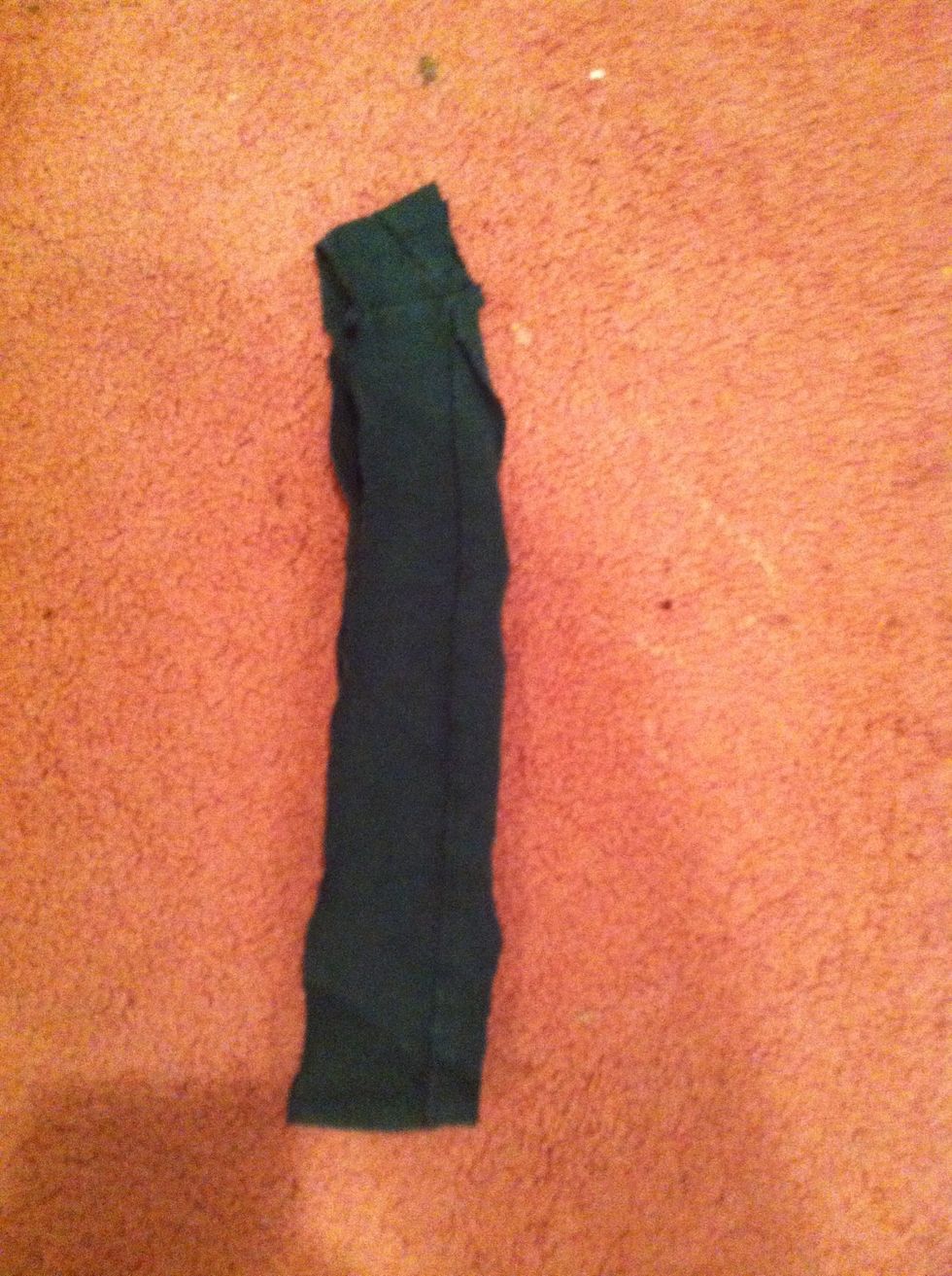 Cut a rectangle in the scrap fabric like this