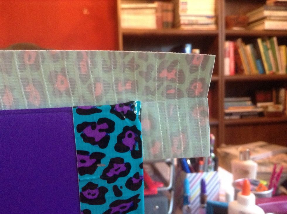 Cut a slit in the overlap.