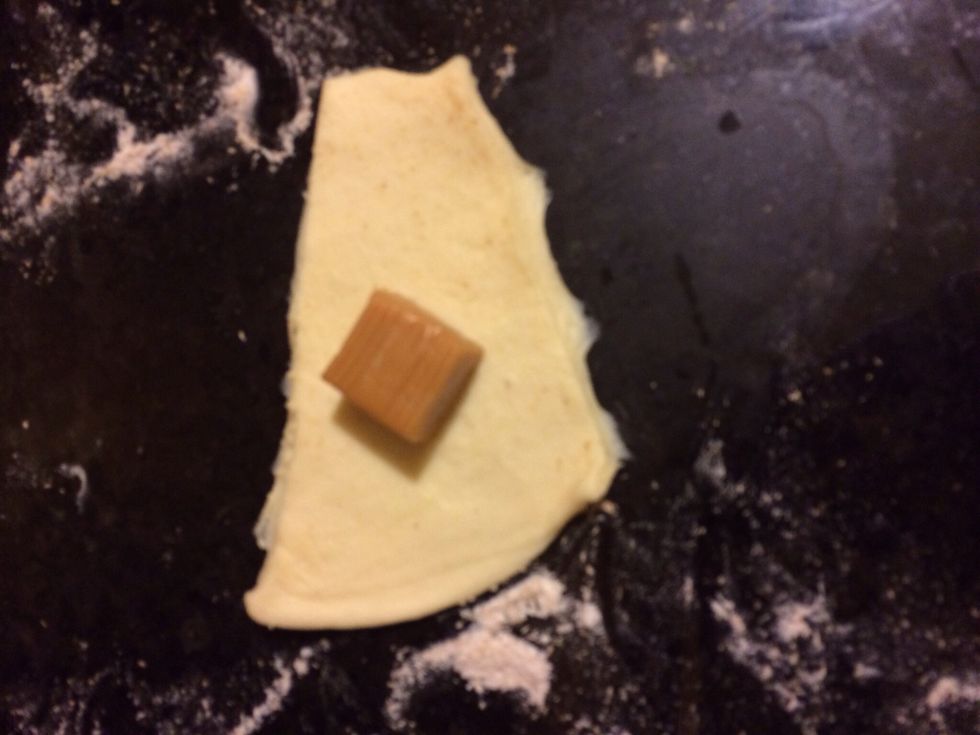 Cut a small piece of dough