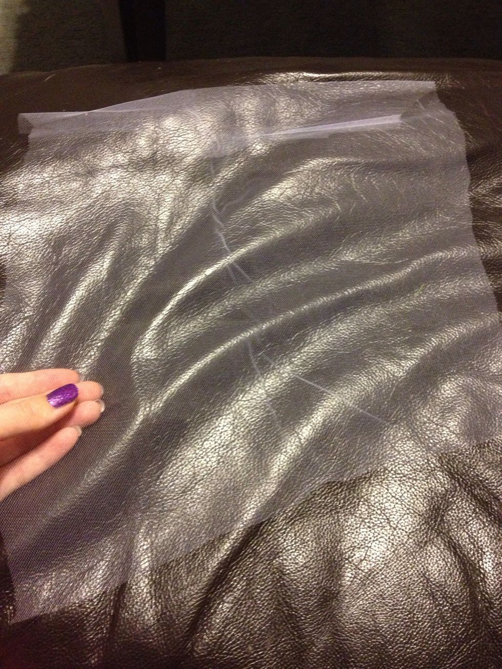 Cut a small rectangle of tulle. The size will depend on the amount of lavender you use. Experiment until you find a size that works.