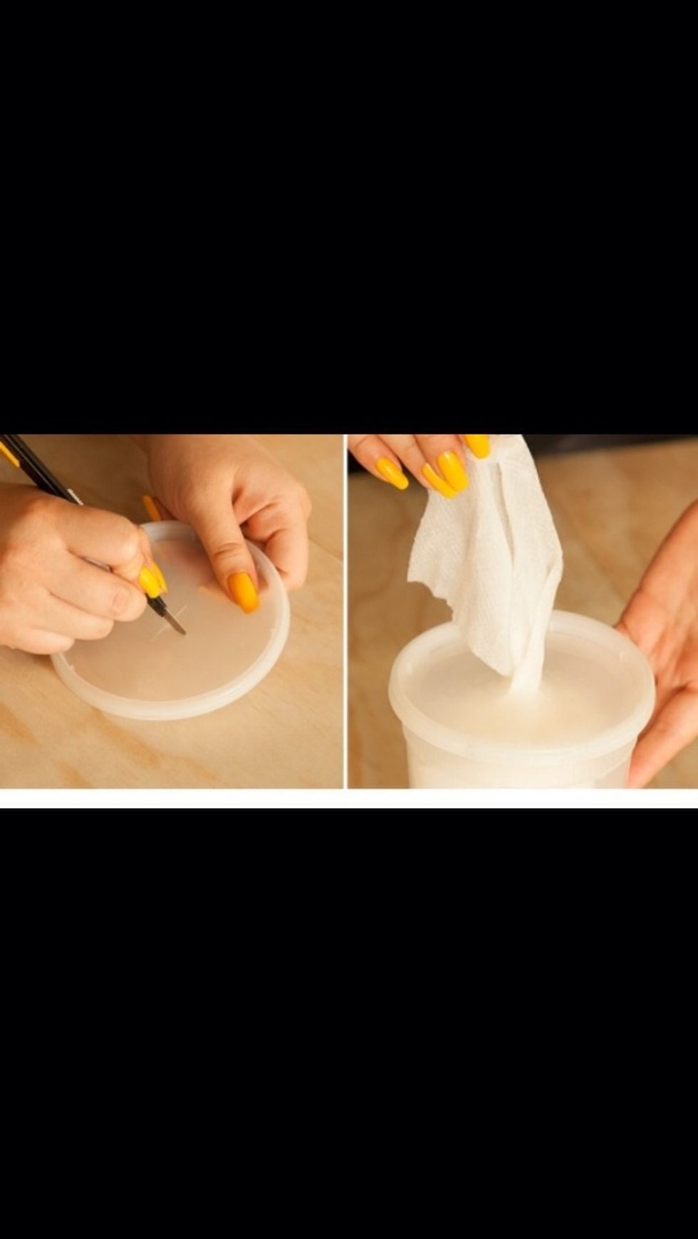 Cut A Small "X" in The Lid To Pull The Wipes Through