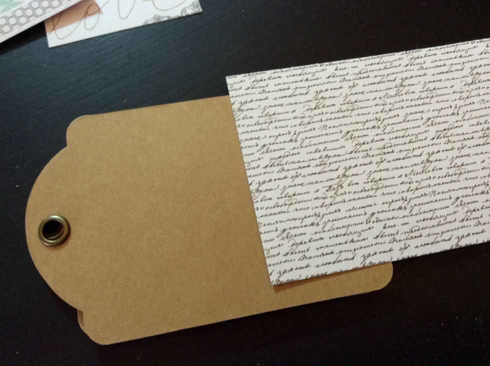 Cut a spine for cover. Cut pattern paper (4"x6").