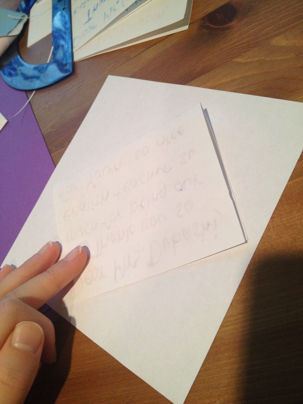 Cut a square for the envelope. Make sure that its big enough to fit the card inside.