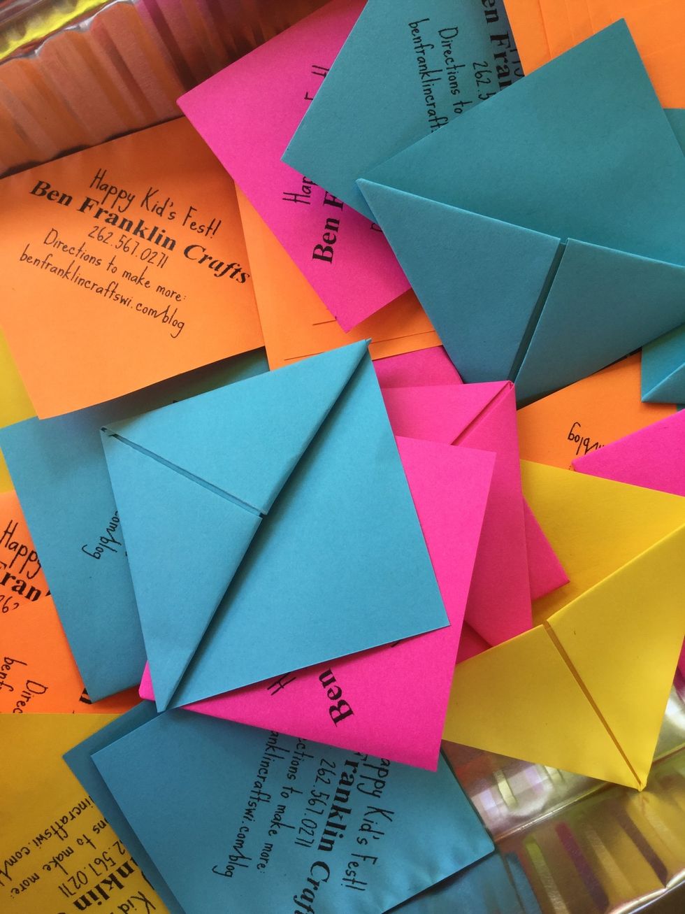 Cut a square of paper that measures 5-1/2" x 5-1/2." Use directions from this website to fold the body of your bookmark: http://goo.gl/60S3h4