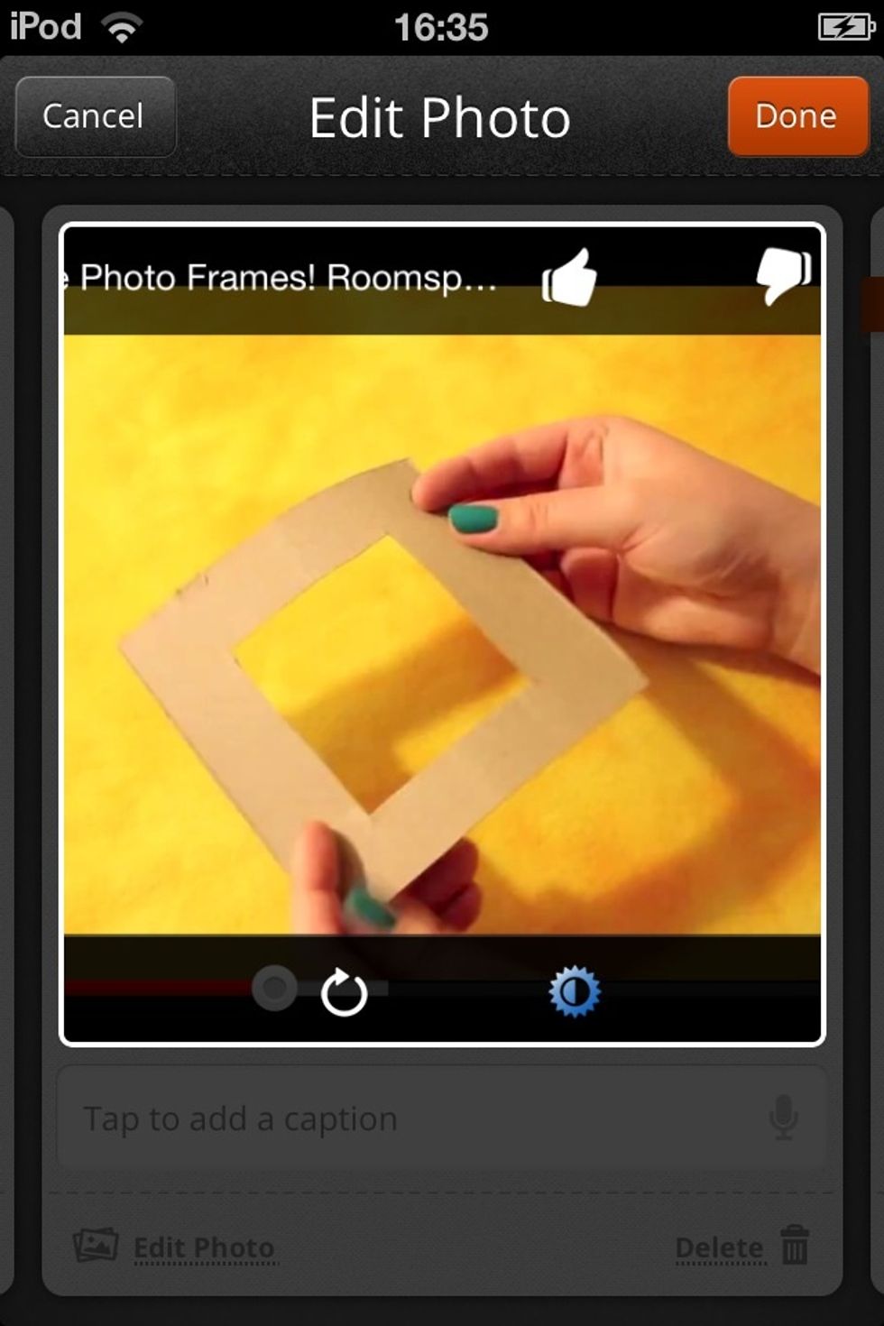 Cut a square out the middel of the cardboard
