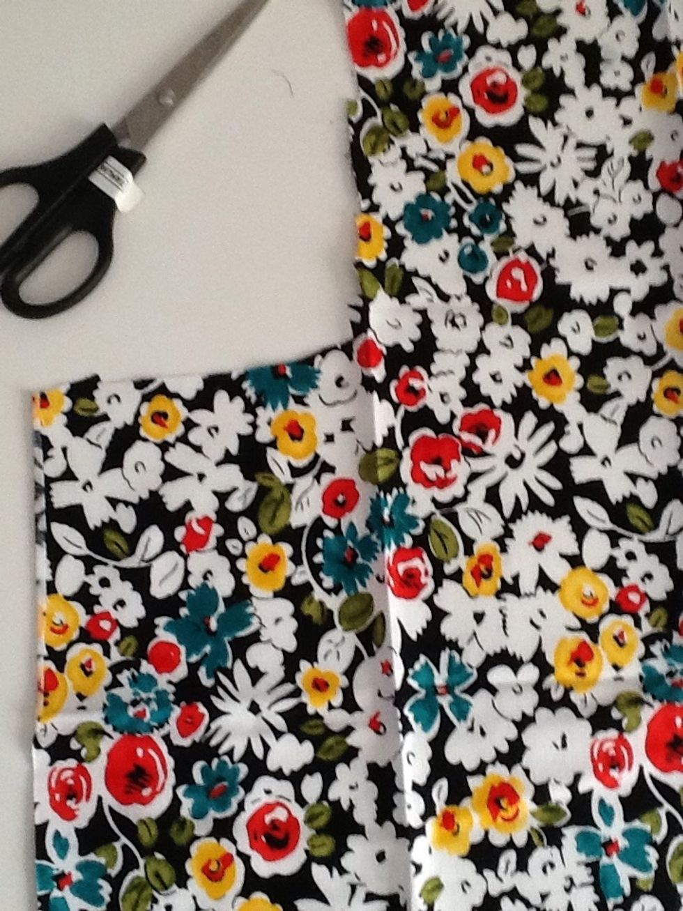 Cut a square piece of material.