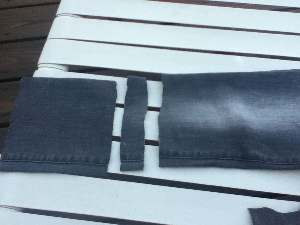 Cut a strip about an inch thick.