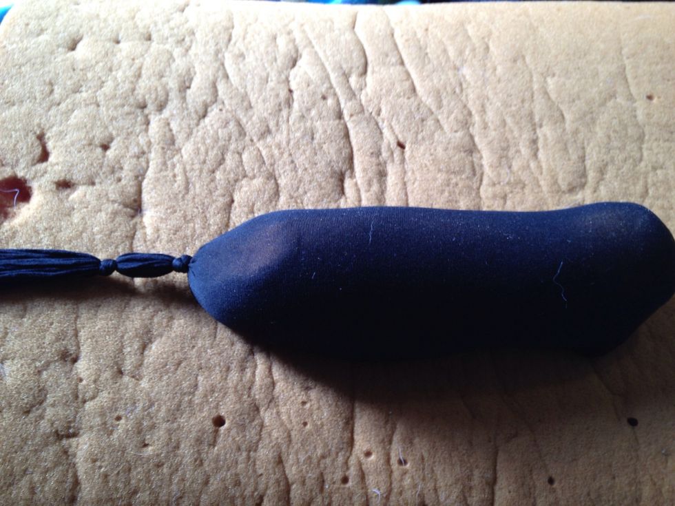 Cut a strip of foam and stuff it into the leg part. Tie a knot then keep adding foam strips till the end