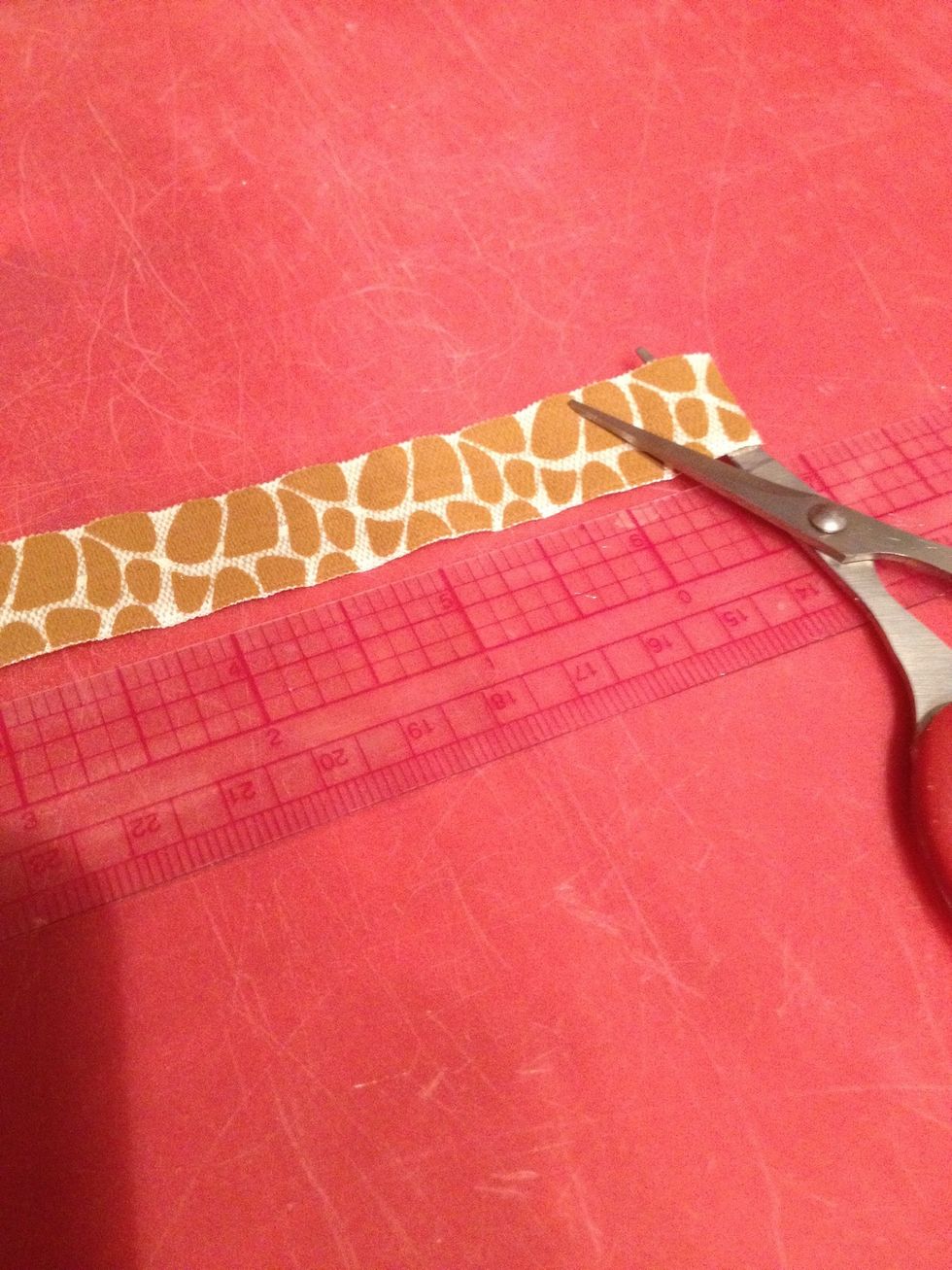 Cut a strip to around 7 inches in length. If you know you have thick hair, make it longer, thinner shorter etc. I just like to judge it by what goes around my wrist when tied, and 7 seems to be perf.
