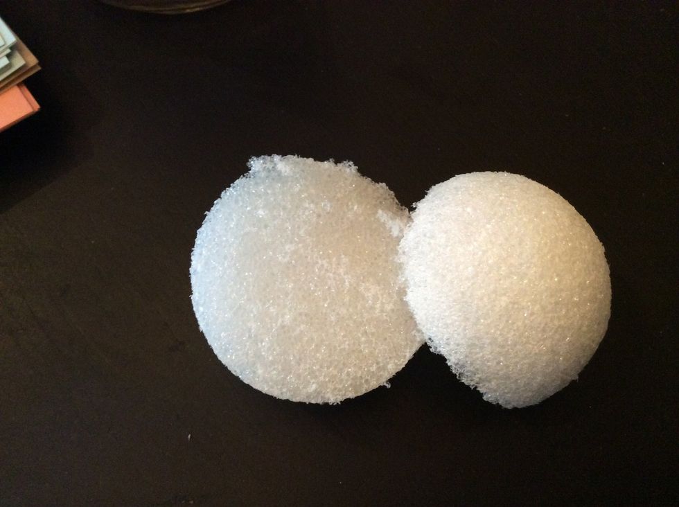 Cut a styrofoam ball in half.