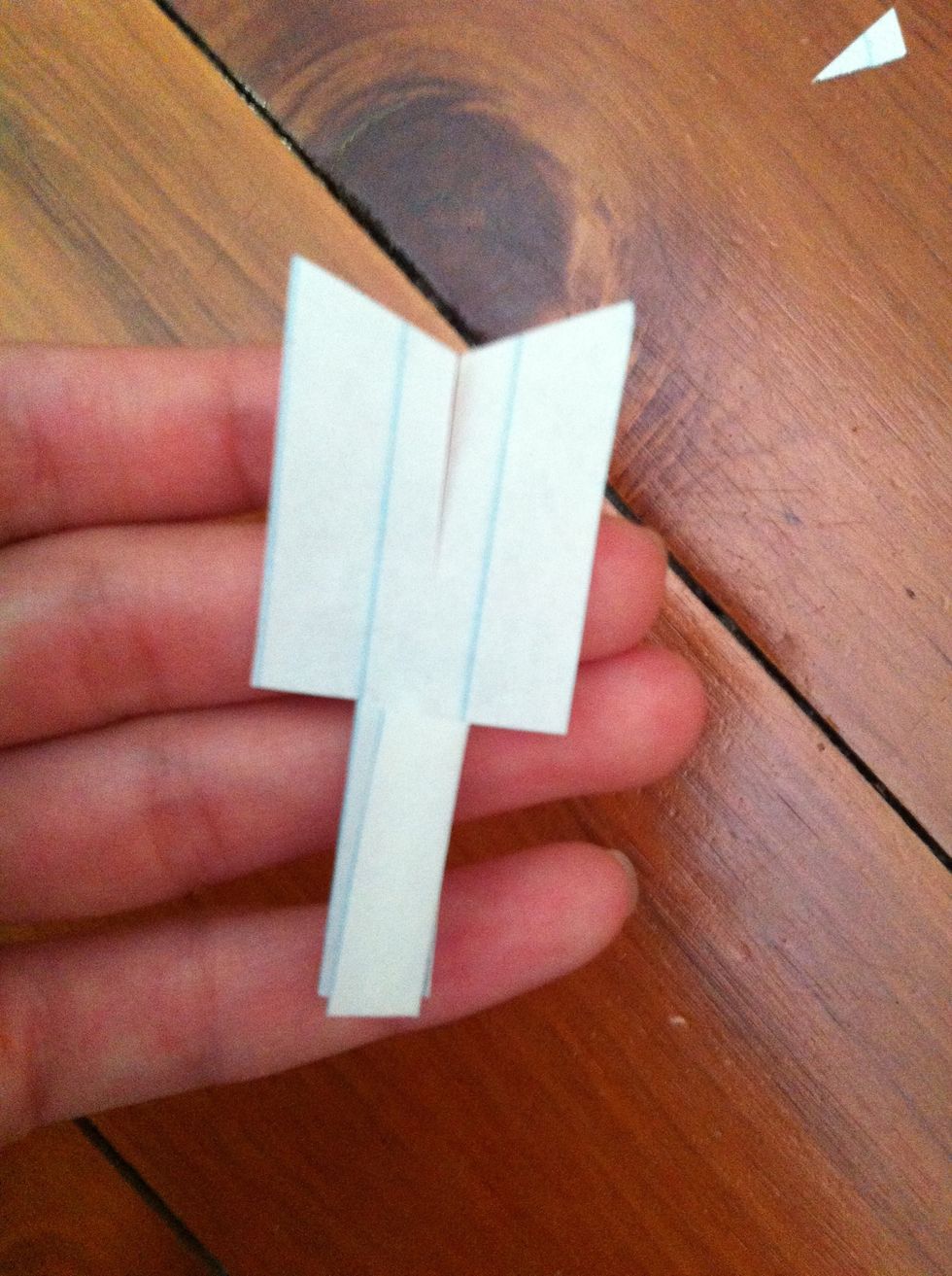 Cut a 'v' shape on the top, like this