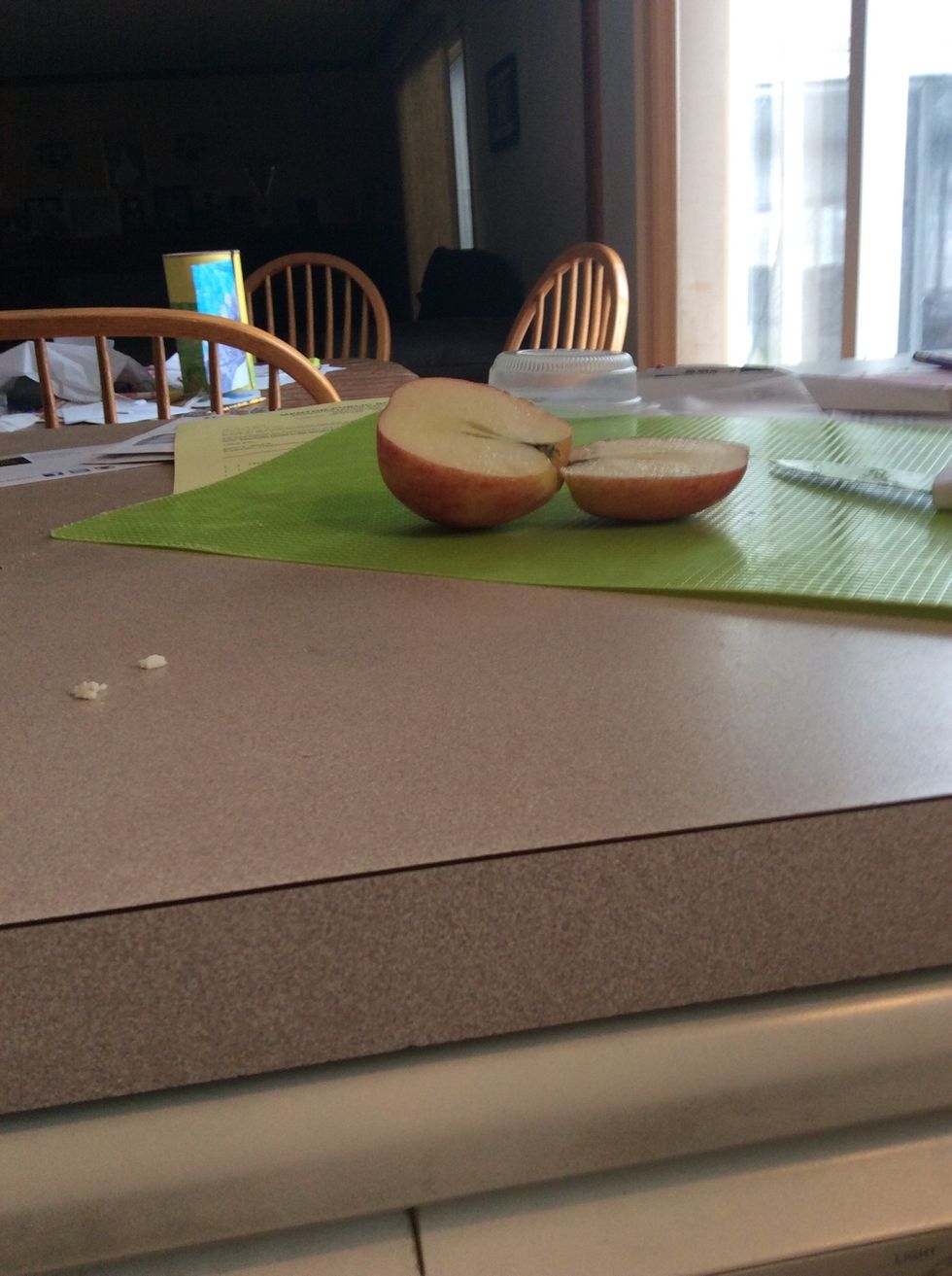 Cut about 1 quarter of the apple