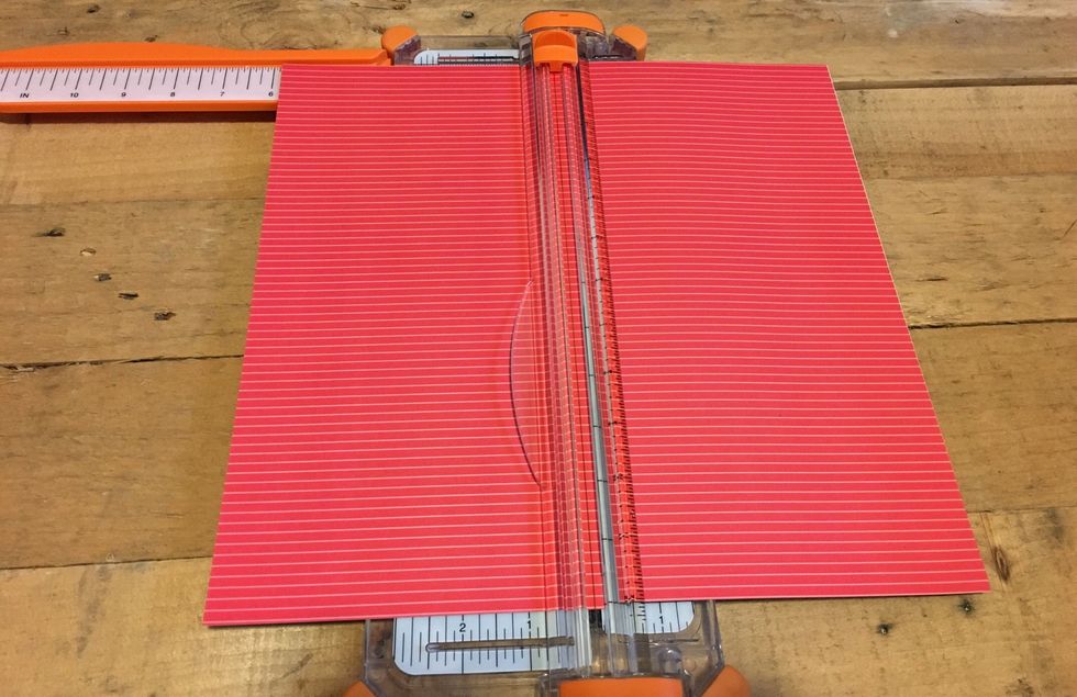Cut all paper in half so it is 6in wide