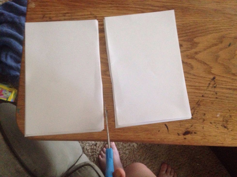 Cut all printer paper in half with is 6 pieces of paper