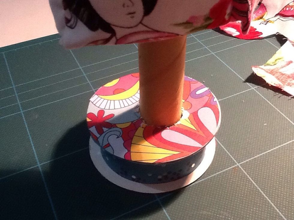 Cut all the way through the top, until it fits. I was a bit messy with mine, but I'm sure you can do a better job.