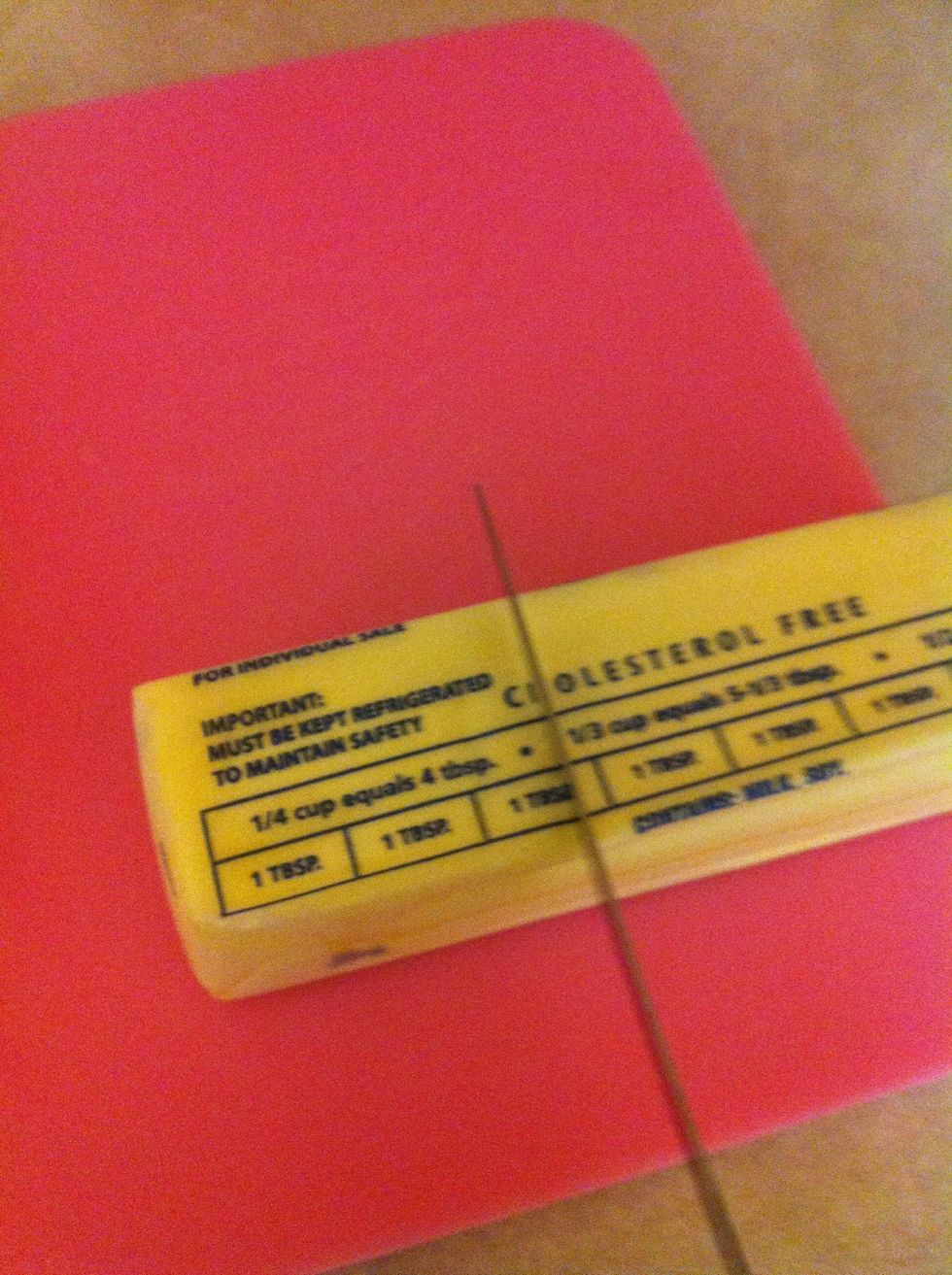 Cut allllmost 3 tbsp. of butter/margarine.