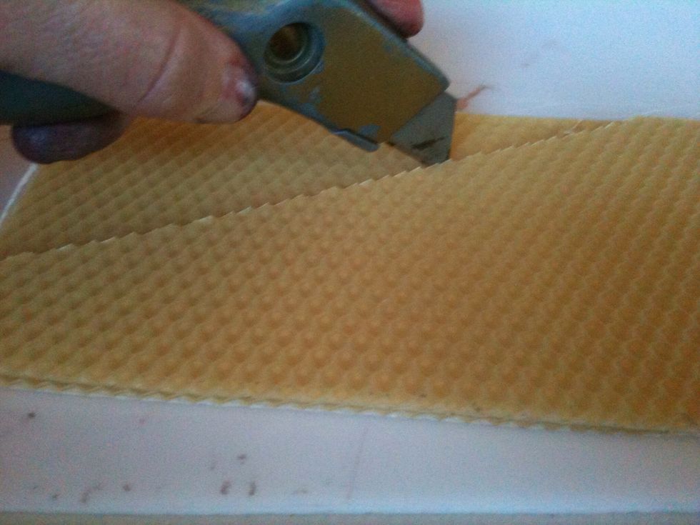 Cut along the edge of the top piece to create a matching shaped sheet of wax.