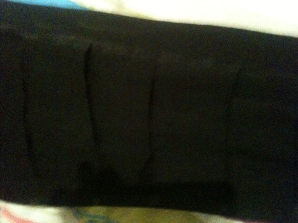 Cut along these in a straight line to about the end of the legging