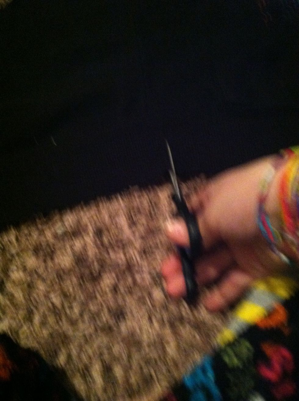 Cut along were the two points of the piece met