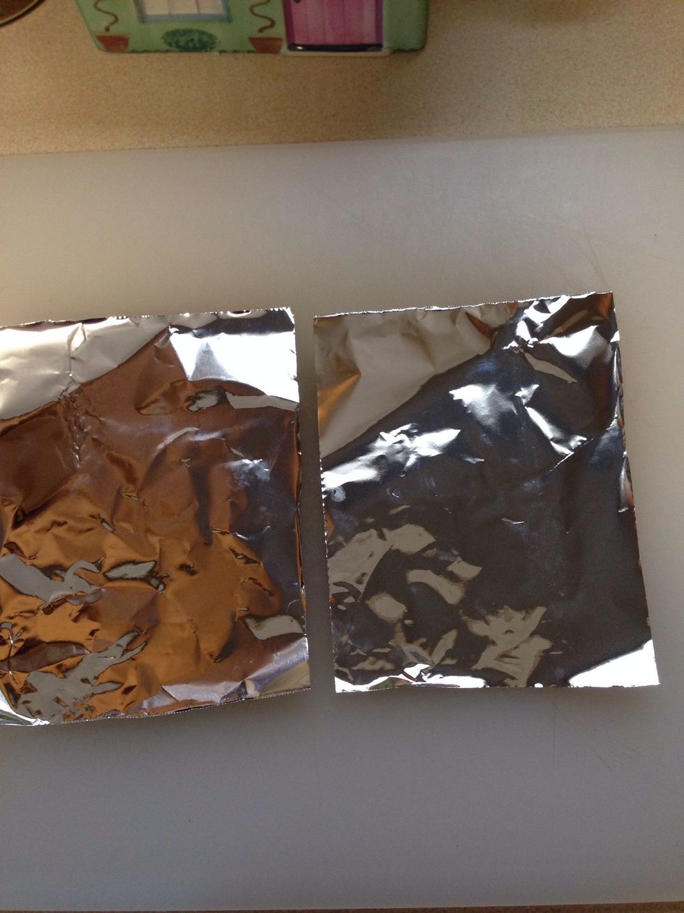 Cut aluminum in squares depending on the size of your patty.