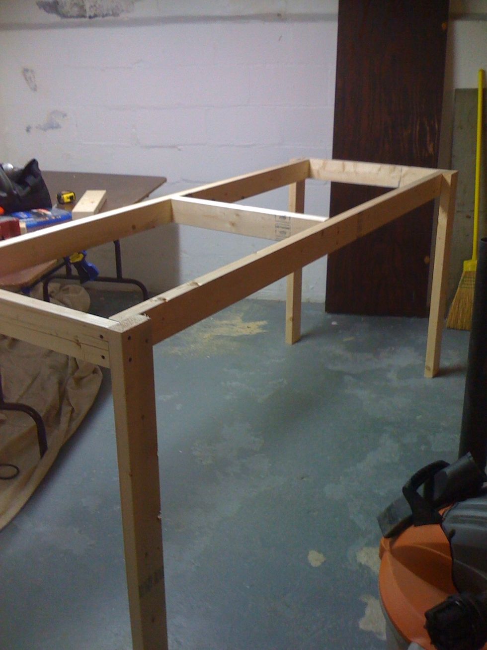 Cut and attach legs to top frame. Mine are 36".