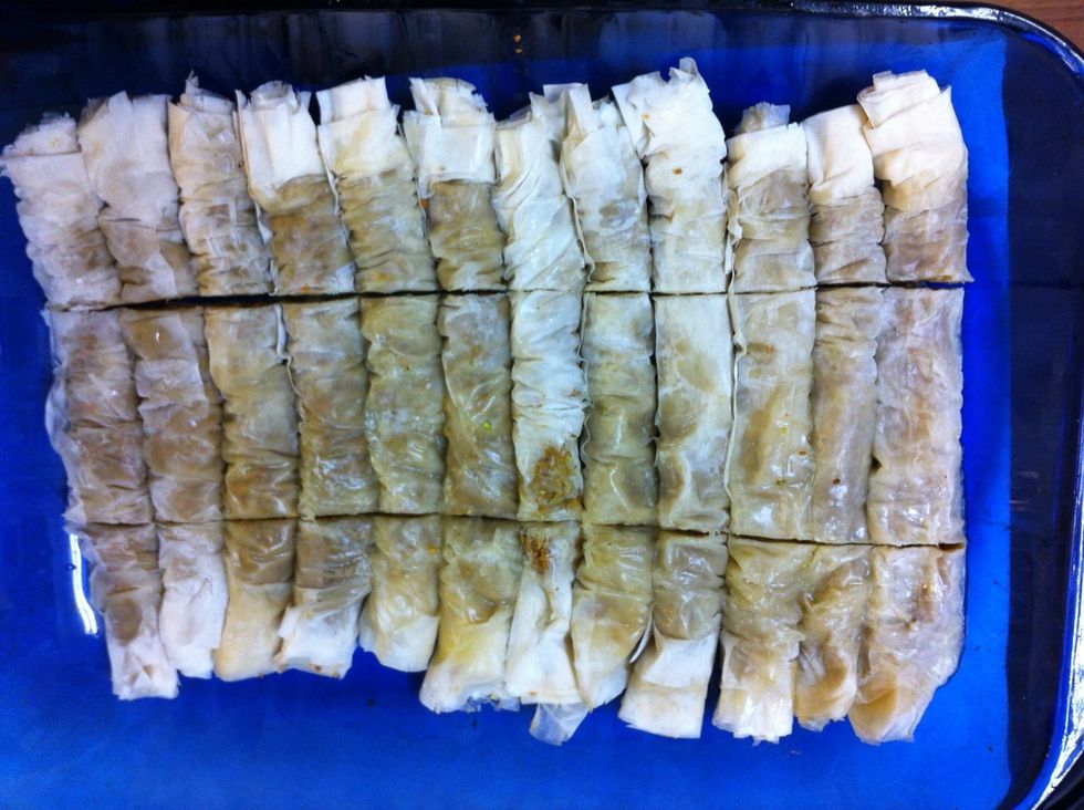 cut and bake at 350F (180 c) 25-30 min