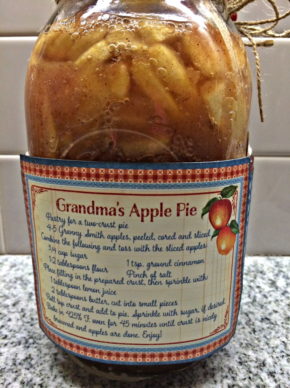 Cut and glue another tag from the paper collection to the back of the jar.