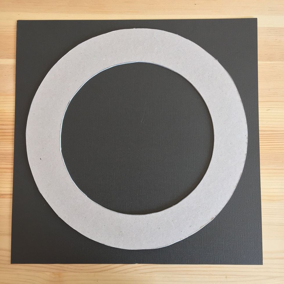 Cut and glue on the black cardboard.