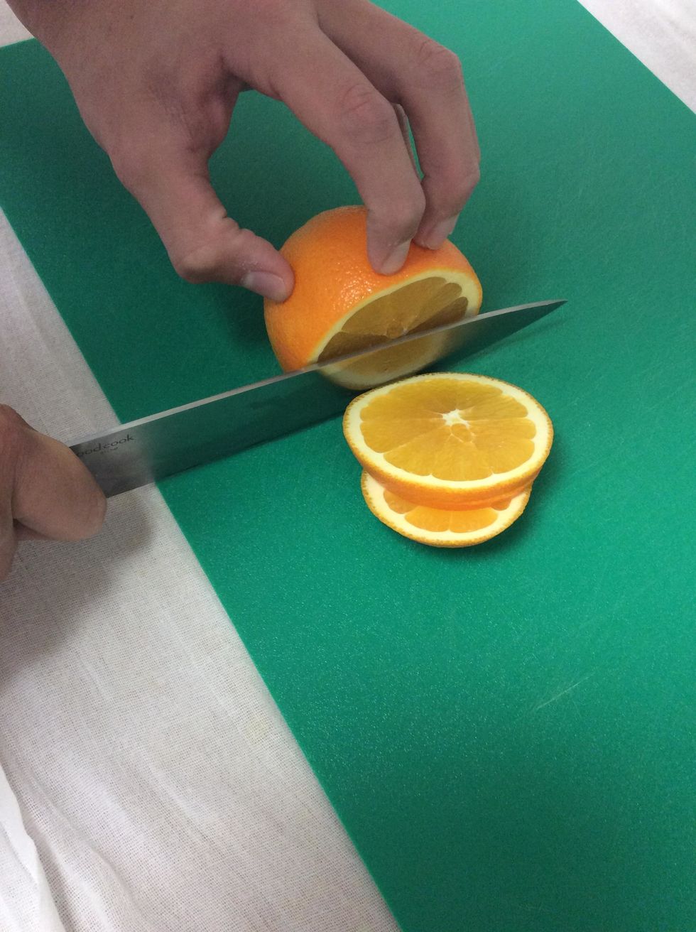 Cut another thin slice all the way through.