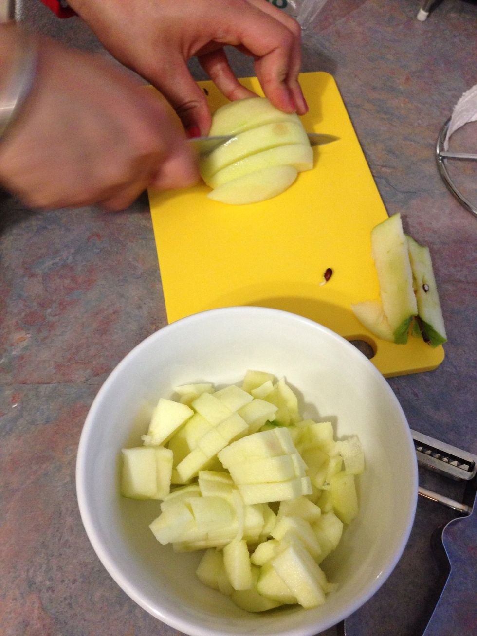 Cut apples into cubes