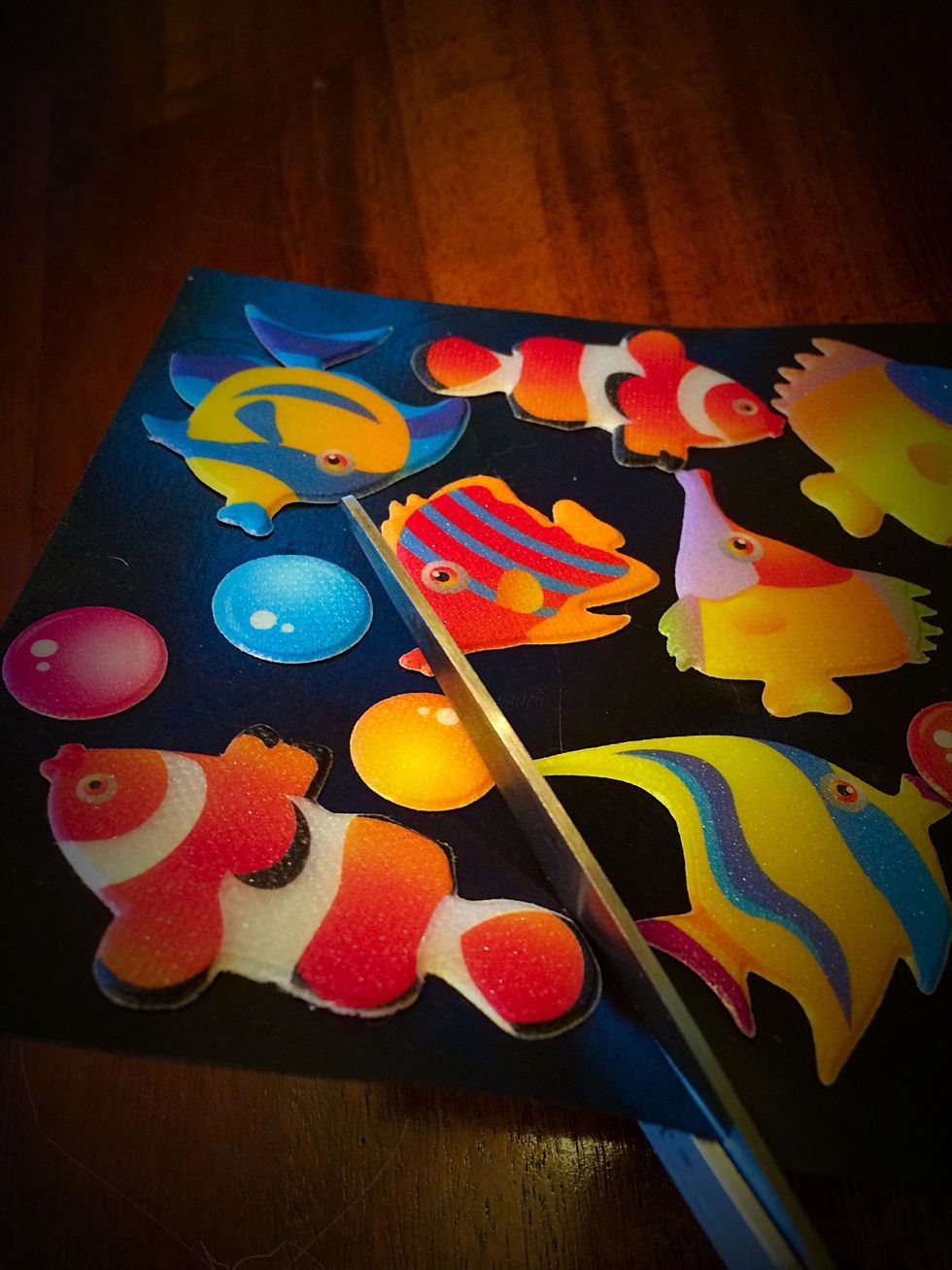 Cut around each sticker carefully.