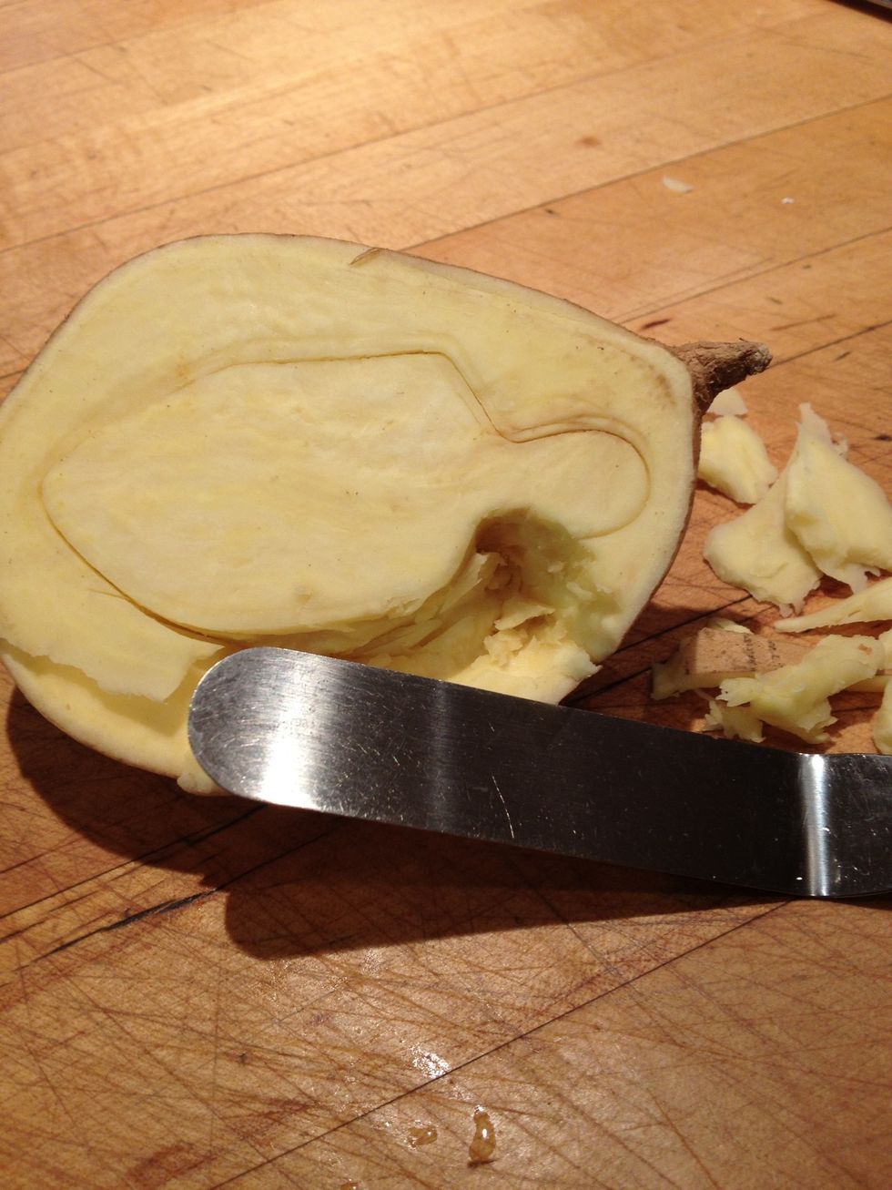 Cut around the design with a dull knife. If the child is too young for this step and you are going to do it, it goes much faster with a sharp knife.