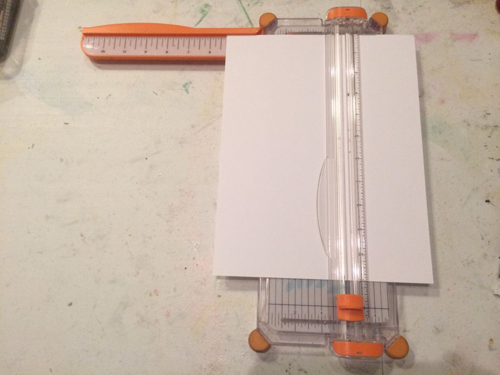 Cut at 5 1/2" on the 8" side of the plain 8 1/2" x 11" piece of cardstock