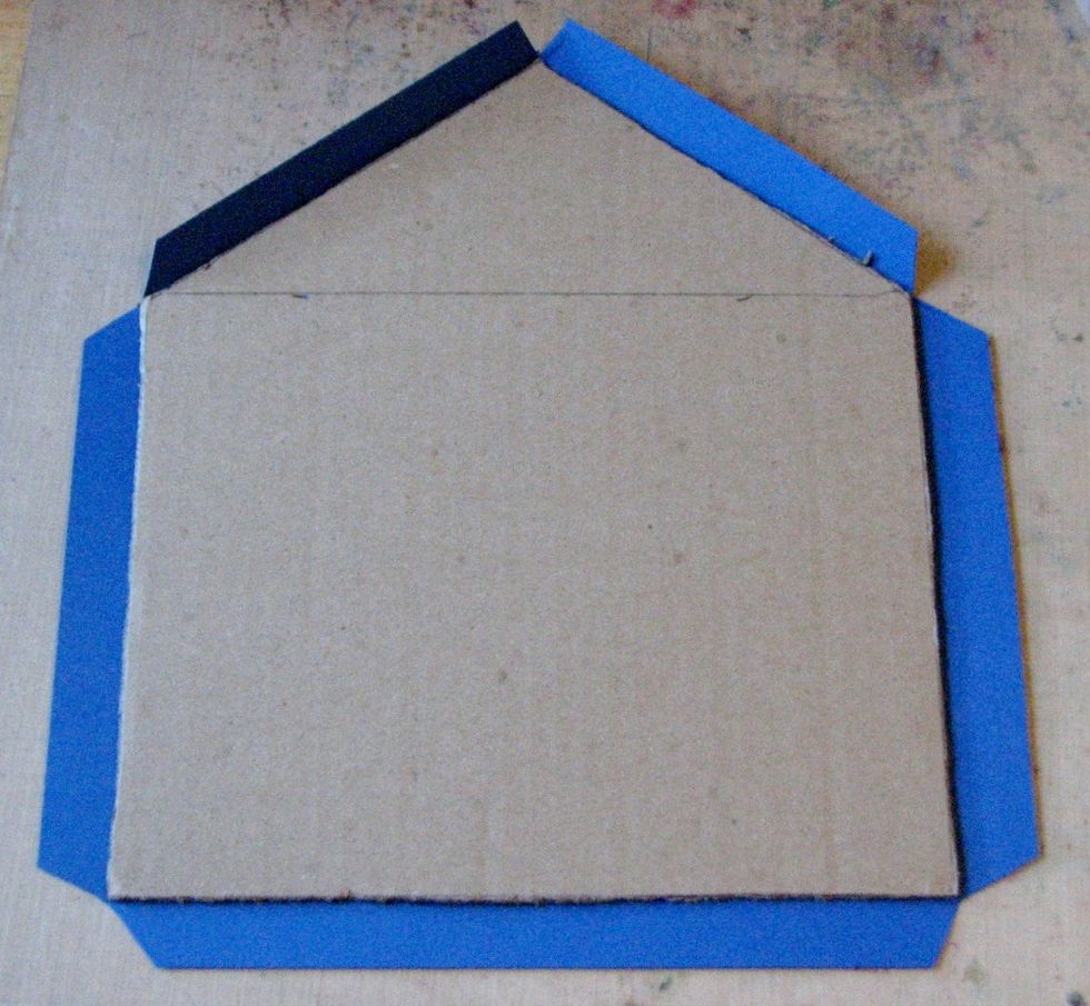 Cut away corner notches and crease flaps.