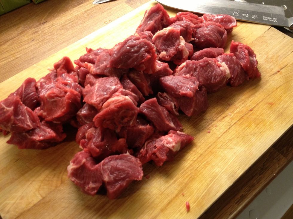 Cut beef into pieces