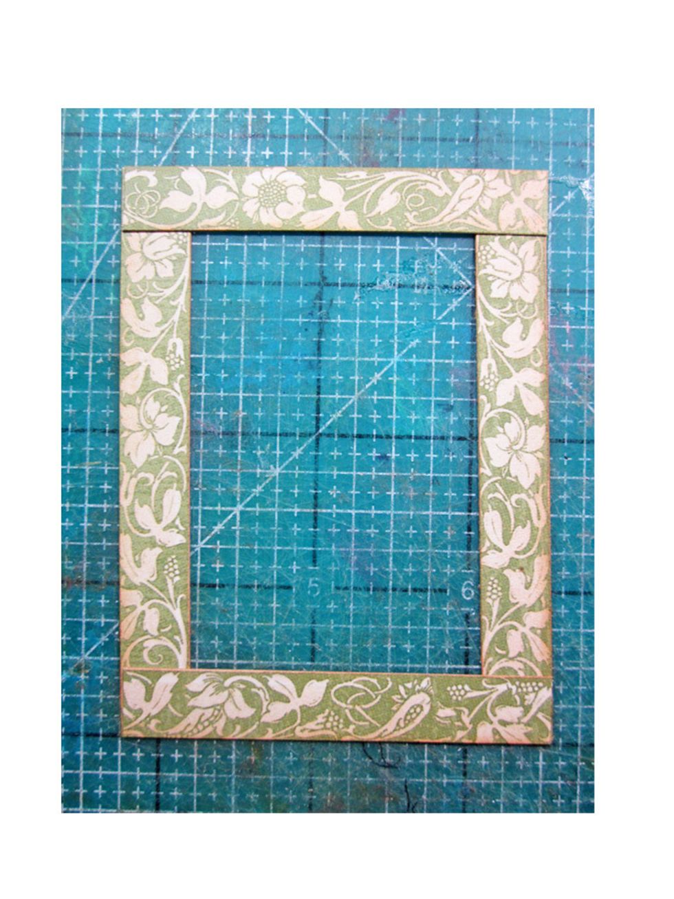 Cut borders strips of paper 1" wide and the size of your background tag/label.  Overlap the edges as shown on the photo.  Also remember to ink all those edges.