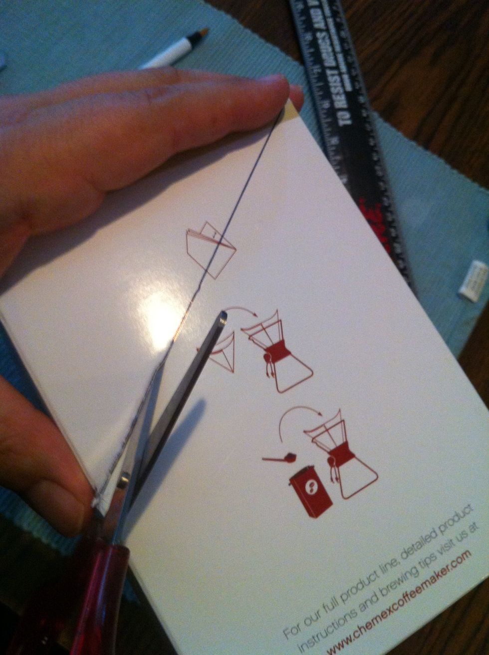 Cut both sides along the lines you made.