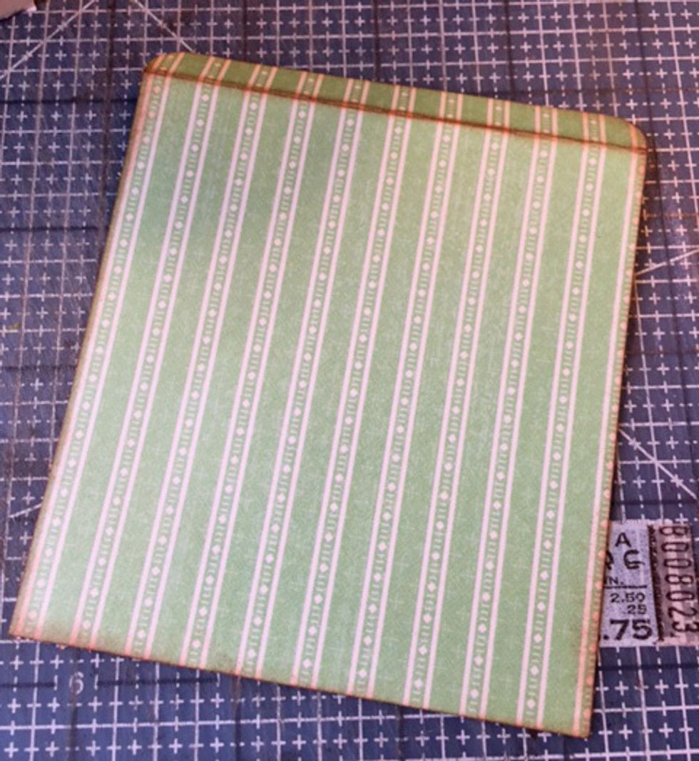 Cut box liners from patterned paper slightly smaller than sides plus a 1/4" to 3/8" tab at top. Score at tab edge and fold.