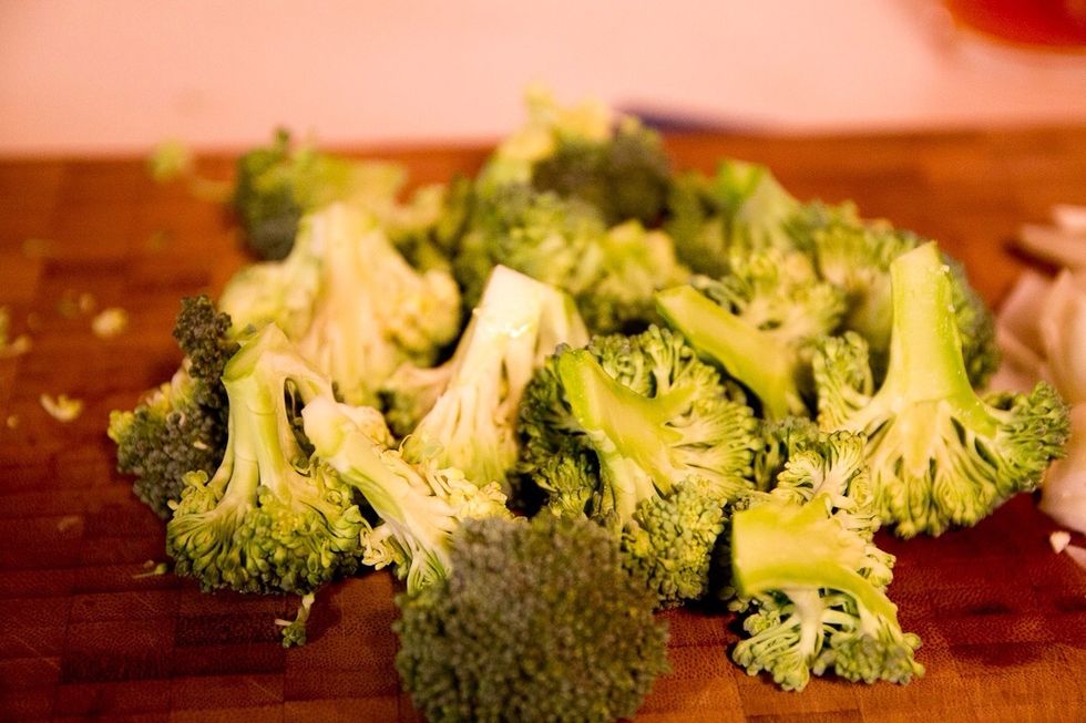 Cut broccoli into even sized pieces. Not to small or they will disintegrate into the ragout