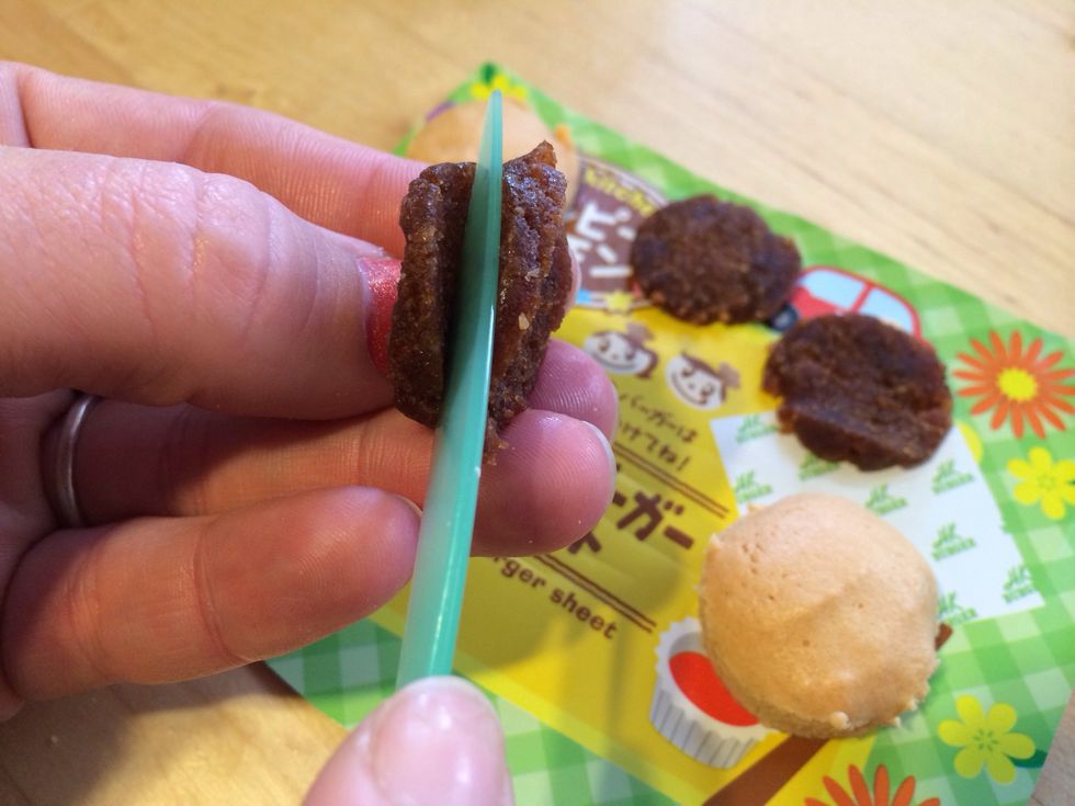 Cut Burger Patty into 4 equal slices