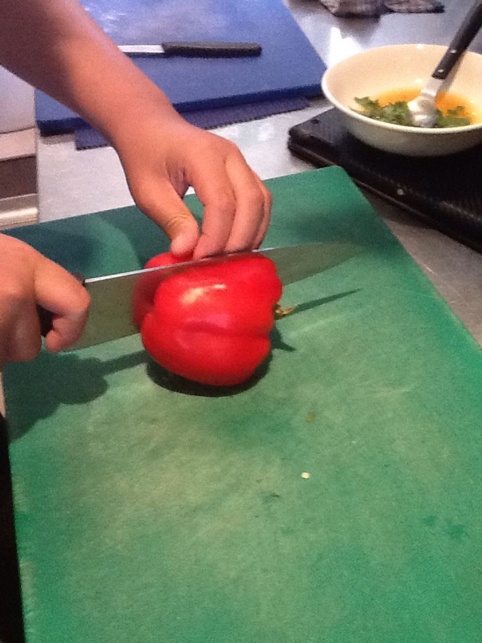 Cut capsicum