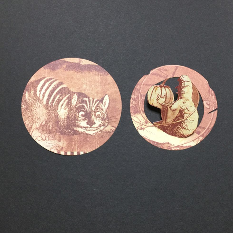 Cut Cat and "EAIOU" like this and make stand up