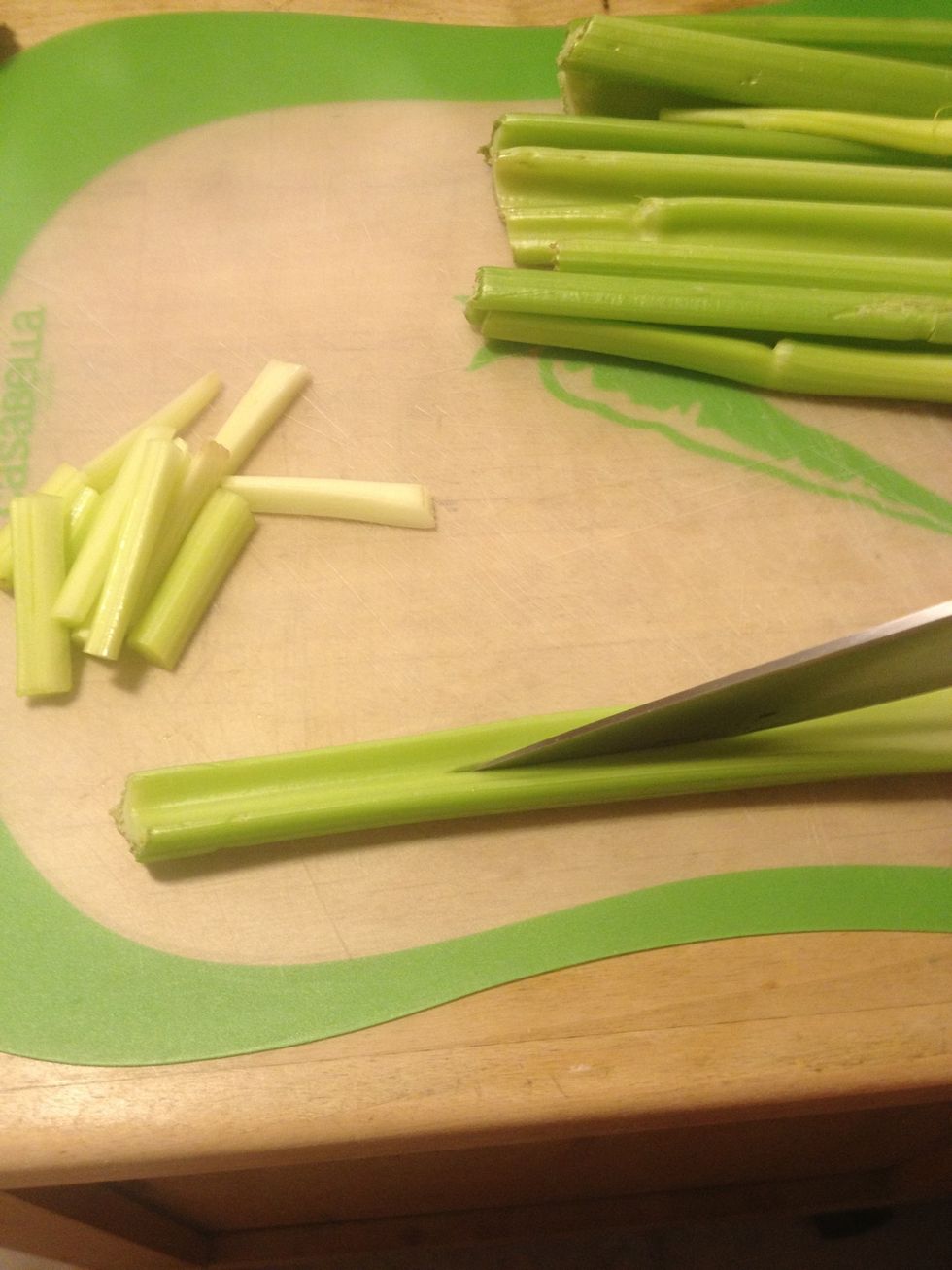 Cut celery about 1" bite sizes
